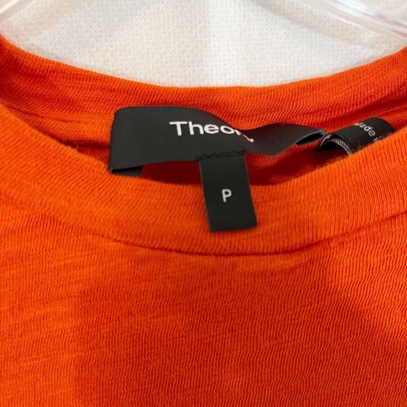 X Theory 'Tiny Tee 2' Orange Short Sleeve Crewneck T-Shirt - Size P - Picture 3 of 4